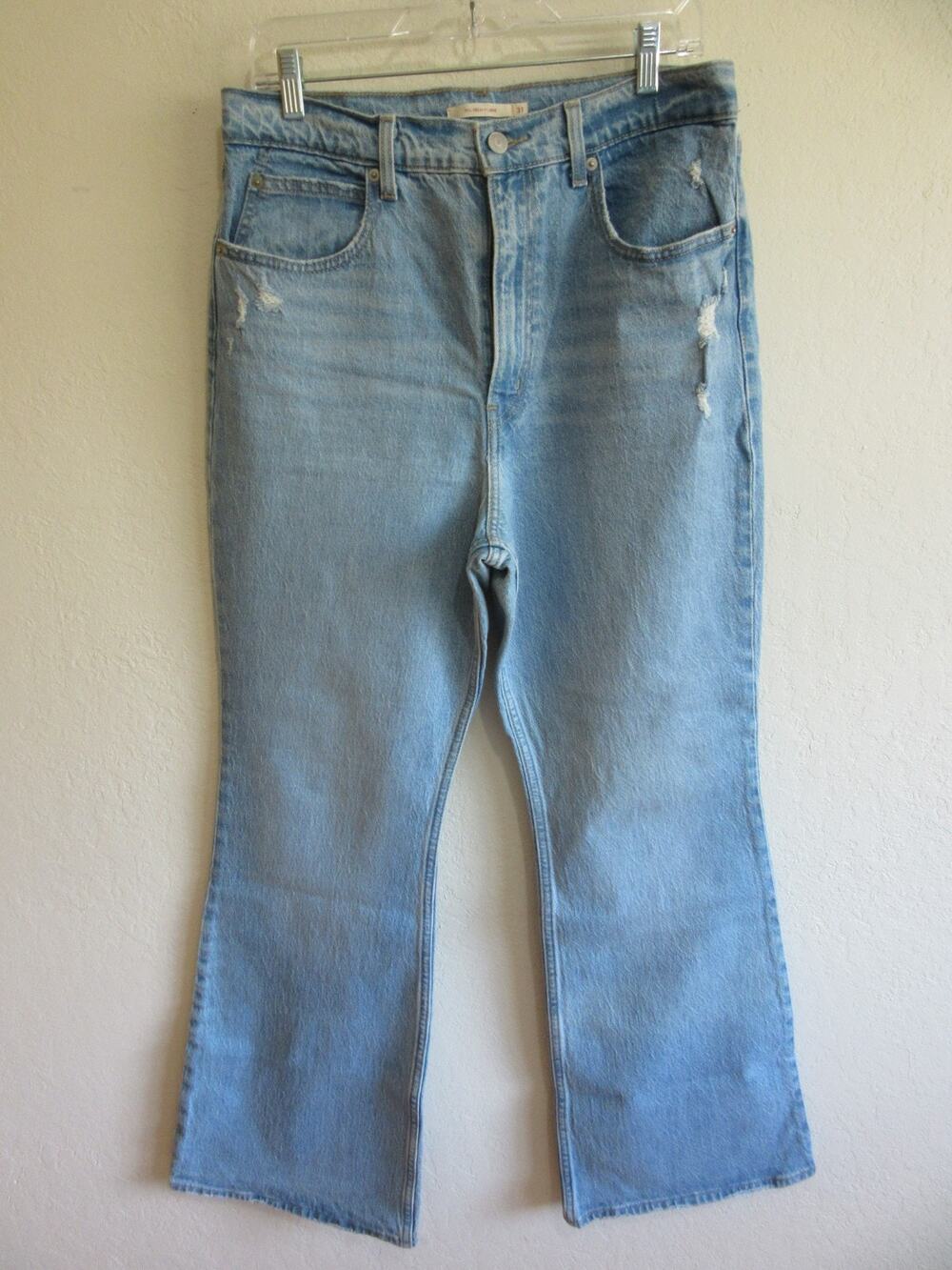 Levis 70's High Flare Distressed 31 Premium Cotton Elastane Denim Jeans-CA
